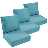Outdoor Furniture Cushions, 6 inch Thick Seat Cushions for Outdoor Furniture, Waterproof 22x24 Patio Couch Cushions, Replacement Chair/Sofa Cushion, Include 3 Back & 3 Seat Cushion, Thick/Cyan Blue