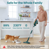 6 in1 Steam Mop Dual-Rod Design with Detachable Handheld Steamer, 300ML Removable Tank,23 FT Power Cable,includes Multi-purpose Accessories,Steam Mops for Floor Cleaning,Windows,Tile Grout.