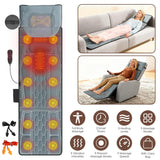 Flannel Full Body Massage Mat Heat Massage Pad with Detachable Shiatsu Neck Massager Multifunctional Massage Chair Pad with Carry Bag Earplugs Anti-Slip Bottom for Office Home Mom Ideal Gift