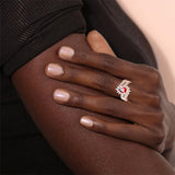 Oseew 2027 Class Graduation Ring for Women College High School (Rose Gold)