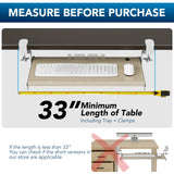 AX WABER Keyboard Tray Under Desk Pull Out with Extra Sturdy C Clamp Mount System, 27.3 (32.5 inch Including Clamps) x 11 Inch Slide-Out Platform Computer Drawer for Typing Grain