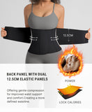 FeelinGirl Waist Trimmer Belt Body Shaper Adjustable Corset for Tummy Slim Waist Cincher Hook Loop Closure Black S