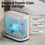 Bathroom Trash Can with Lid and Wheels, 10L/2.6 Gal Small Slim Garbage Can