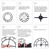 Ohweog 48 inch Large Wall Clock for Living Room Decor – Easy-Assembly (KD) Silent Non-Ticking Modern Farmhouse Wall Clock, Oversized Decorative Metal Roman Numeral Clock, Black