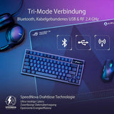 ASUS Rog Azoth Keyboard USB + Rf Wireless + Bluetooth QWERTY, W128291865 (Wireless + Bluetooth QWERTY Black)