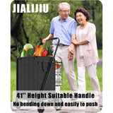 Heavy Duty Folding Shopping Cart for Groceries, Jumbo Grocery Carts with 360° Swivel Wheels, Waterproof Bag, Portable Utility Trolley