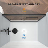 ENSO SENKA 56-60" W x 72" H Semi-Frameless Bypass Sliding Shower Door, Easy-to-Clean Treated Clear Tempered Glass, Matte Black