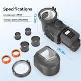 2.5HP Variable Speed Pool Pump for In Ground and Above Ground Pools 220V