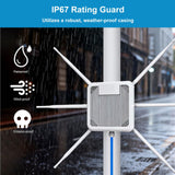 Diyeeni 3000Mbps Wireless Outdoor Router, 6 Dual Band 7dBi Antennas, 5 Modes with POE for Camping (US Plug)