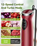 Immersion Blender 5 in 1 Hand Blender, Abuler 1000W Hand Mixer Stick,12 Speed Handheld Blender 304 Stainless Steel