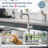 GIMILI Touchless Kitchen Faucet with Pull Down Sprayer, 15” Hight Brushed Nickel Single Hole Handle Kitchen Sink Faucets