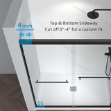 ENSO SENKA 56-60" W x 72" H Semi-Frameless Bypass Sliding Shower Door, Easy-to-Clean Treated Clear Tempered Glass, Matte Black