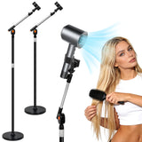 Hair Dryer Stand Hands Free, Hair Dryer Holder Stand with Rotary Lock Swing Arm, 23.6–63" Adjustable Height Hair Diffuser Stand, 360° Rotating with Heavy Base for Dyson Supersonic Bathroom, Vanity