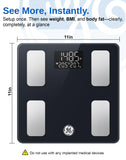 GE Smart Scale for Body Weight and Fat, Digital Bathroom Scales BMI Body Fat - Bluetooth 13 Body Composition Monitor for Muscle Mass People with App, Accurate 400lb Weighing, Battery-Black