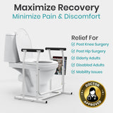 Vive Toilet Safety Rail with Arms - 300LBS Support Frame with Handles for Seniors, Elderly, Handicap & Disabled - Grab Bar Handrail - Bathroom Riser Assistance Aid - Stand Alone Lifter to Help Stand