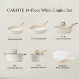 14 Pcs Pots and Pans Set Nonstick, Cookware Set Kitchen Cooking Set with Utensil and Pan Protectors CAROTE