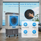 VCJ 6500CFM Swamp Cooler, Evaporative Air Cooler with 19Gal Water Tank, 8 Ice Packs, 120°Oscillation, 3 Speeds, Swamp Cooler Air Conditioner for Outdoor Patio Garage Commercial Industrial Use