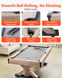 VEVOR 7ft Billiards Table Combo Set, 3-in-1 Multi Game Table with Dining, Pool, and Tennis Table, for Family Game Room Adults, Includes Full Set of Accessories, Wood Color with Grey Cloth