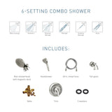 Moen Engage Multi-Function Handshower and Rainfall Shower Head Trim Combo with Handle, Tub Spout, Metal Hose and Valve, Brushed Nickel, 82304SRN