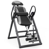 YOLEO Inversion Table for Back Pain 2026 Foldable Inversion Table w/Removable Lumbar Pad, Reversible Ankle Holders, Easy Assembly (Silver)