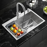 Vivrhintty 30-inch Single Bowl Workstation Kitchen Sink, Drop-in/Top-Mount Stainless Steel with Nano Coating & Basket Strainer, 30"x18"x9"