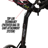 Bag Boy Nitron 3 Wheel Golf Push Cart, Easy 1 Step Open and Fold, Scorecard Console, Beverage Holder Bag Boy