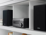 Denon D-M41 Home Theater Mini Amplifier and Bookshelf Speaker Pair - Compact HiFi CD Stereo System with Speakers, FM/AM Tuner, Wireless Bluetooth Amplifier | Perfect for Small Rooms and Home Cinema