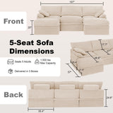 NABUMI 107'' Modular Sectional Sofa with Storage, Oversized Boneless Couch