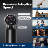 Emicool Massage Gun with Heat and Cold, 2 in 1 Portable Mini Muscle Massager with Extended Handle, Handheld Electric Percussion Deep Massager Tissue Massage Gun for for Home Gym