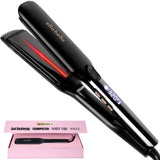 ELLA BELLA® Titanium Flat Iron Hair Straightener (with Infrared) • Professional Straightening Iron • Digital Display to Accurately Control Temperature • As Featured in Good Housekeeping