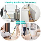 Cordless Vacuum Cleaner: Portable 6-in-1 Stick Vacuum with Anti-Tangle Brush, LED Headlight, Self-Standing, HD display, Rechargeable Vacuum for Pet Hair, Low-Pile Carpet and Hardwood Floor-Green