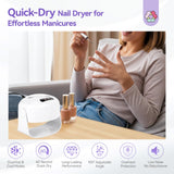SAVILAND 600W Fast Nail Dryer: 6X Fast Drying Nail Polish Dryer for Regular Polish Nail Fan With Adjustable Angle Fingernail Dual Heating & Cooling Modes Dry Nail Dehydrator for Salon White