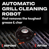 Grillbot Automatic Grill Cleaning Robot with Nylon Brushes, Electric BBQ Cleaner Brush with Motorized Power, Cordless Rechargeable Grill Scrubber for Outdoor Grills (Red and Case)