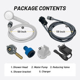 COOLIGO Portable Water Heater for Camping, 4500mah Battery for Propane Camp Shower, 40,900 BTU Tankless Outdoor Shower for Hiking, Travel, Pets & Car Washing