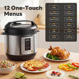 Sweetcrispy 16-in-1 Electric Pressure Cooker 6QT, 12-Preset Multi Cookers with Ceramic Pot, Slow Cook Rice Steamer Sauté Soup Yogurt Maker and More, Recipe Book