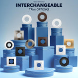 LUXRITE 4 Inch Recessed Light, Regressed Canless LED Spotlight, 5CCT 2700K-5000K, CRI90, 22W, 1700 Lumens High Output, 60º Wide Flood, Round Black Trim, Dual Dimmable, IC & Wet Rated (4 Pack)