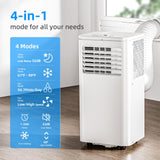 Antarctic Star 8000 BTU Portable Air Conditioner, 4-in-1 AC Unit with Cooling, Dehumidifier & Fan Modes, Sleep Mode, 24H Timer & Remote Control, Moving Wheels & Window Installation Kit