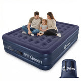 Sekey Queen Air Mattress with Built-in Pump, 18" Raised Inflatable Bed with Anti-Deflation Technology, Odorless & Puncture Resistant Blow Up Mattress for Home Guests & Travel, 660 lbs Capacity