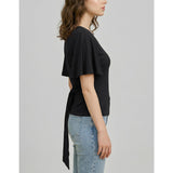 SeeLuNa Women Cinched Waist Shirts Stretchy Dolman Sleeve Boat Neck Knit Top Trendy Streetwear Outfits Basic Workout Tee Tops(Black,S)