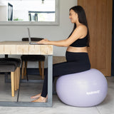 BABYGO Birthing Ball - Pregnancy Yoga Labor & Exercise Ball & Book Set Trimester Targeting, Maternity Physio, Birth & Recovery Plan Included Anti Burst Eco Friendly (Lavender, 75cm - Electric)