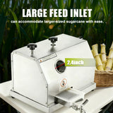 Sushangmao Manual Sugar Cane Press Juicer, Manual Sugarcane Juicer, 2.4inch Large Feeding Chute, 110lbs/H High Output Sugarcane Juicer, 3 Stainless Steel Rollers, for Home/Commercial Use