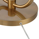 Possini Euro Design Volta Mid Century Modern Arched Floor Lamp with USB Charging Port Glass Tray Table 66" Tall Antique Brass Gold Metal White Linen Drum Shade Living Room Reading House Bedroom