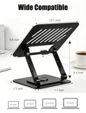 Adjustable Laptop Stand with 360 Rotating Base, Computer Stand for Laptop Ergonimic Foldable Laptop Riser for Desk