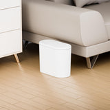 White 12 Liter Rectangular Plastic Small Garbage Can With Lid,2 Pack 3.17 Gallon Slim Bathroom Trash Can with Lid and Dog Proof Garbage Can and Wastebasket,Lidded Trashcan for Bedroom,Rv,Dorm,Office