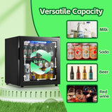 WANAI Beverage Refrigerator Cooler 1.6 Cu.Ft Freestanding Beer Fridge with Glass Door LED Light and Adjustable Shelf for Soda or Wine, Perfect for Home Bar Office