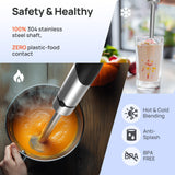 Consciot 4 in 1 Immersion Hand Blender Max 1100W, Corded Stick Emulsifier with Entire Stainless Steel Blender Shaft, Trigger Speed Control, For Blending, Beating, Frothing, Mixing & More, Non-BPA