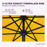 Midtown Umbrellas Push & Pop 10 Ft Patio Umbrellas with Push & Pop Mechanism, Fiberglass Ribs & Sunbrella Fabric – Outdoor Umbrella for Deck, Pool, Cafés and Hotels – Yellow Canopy, Black Pole