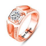 Oseew Gold Men moissanite ring 1 Carat Round Cut moissanite rings for men Solitaire D Color VVS1 Clarity Brilliant Round