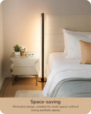 EDISHINE Floor Lamps for Living Room, Upgraded Dual-Sided Lighting, Wooden Corner Floor Lamp, LED Corner Lamp with Remote/Foot Control, 7CCT & Dimmable Standing Lamp for Bedroom, Office, Dark Walnut