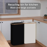29 Gallons Recycling Bins for Kitchen, Indoor Recycle Bins with Lid, 110L Large Recycle bin with 2 Removeable Reusable Inner Bags